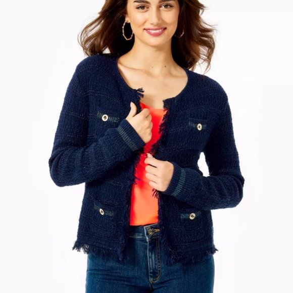 Lilly Pulitzer Beckington Cardigan Navy 